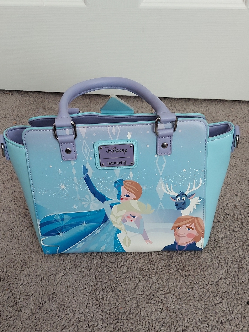 Loungefly Frozen II Pastel Blue & Lavender Character Satchel